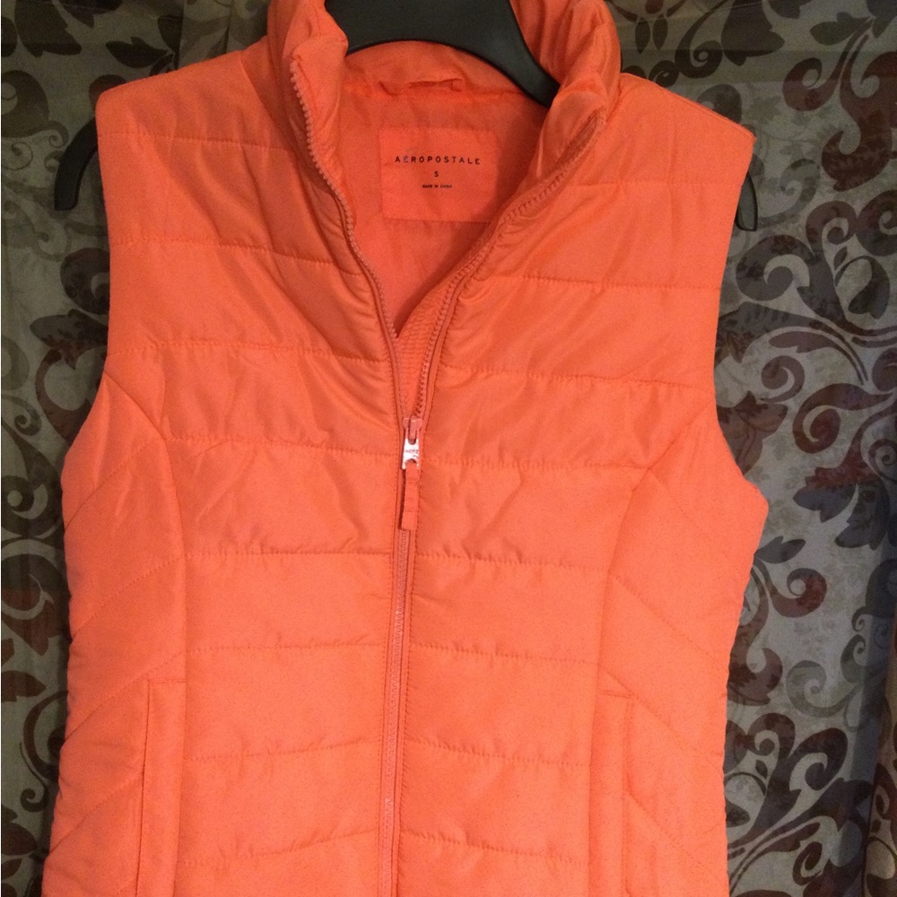 Woman’s Coral colored Aeropostale winter vest